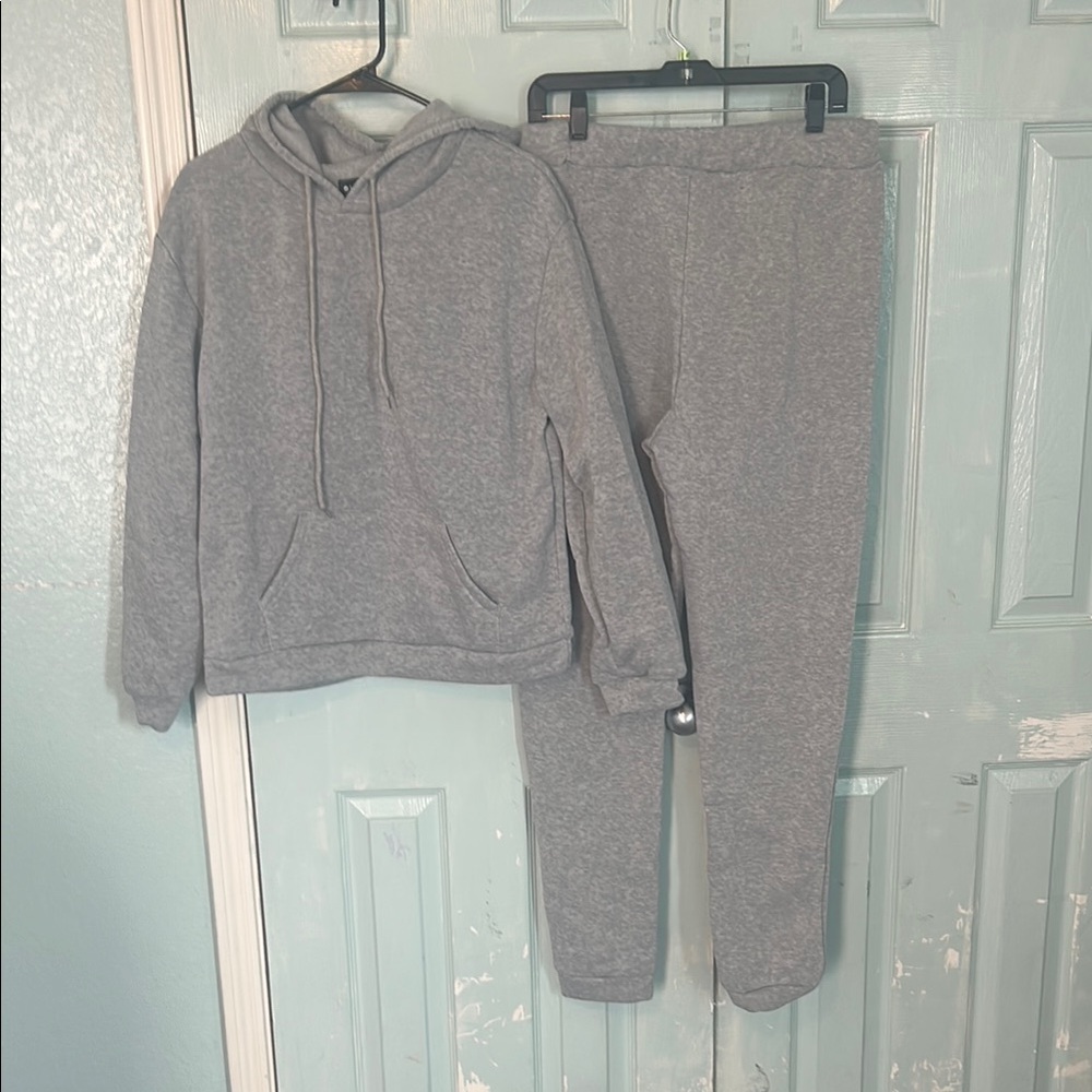 Gray Relaxed Fit Joggers with Elasticized Cuffs